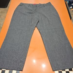 212 Collection Black & Gray Patterened Women's Trousers, Size 14P